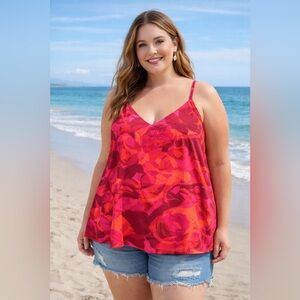 NEW Torrid Women’s Shady Rose Floral Sophie Chiffon Swing Cami Size 6X